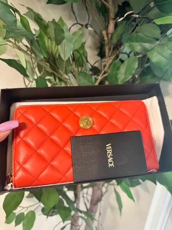 Versace Handbags - New in box Versace La Medusa Long Wallet Coral 🪸